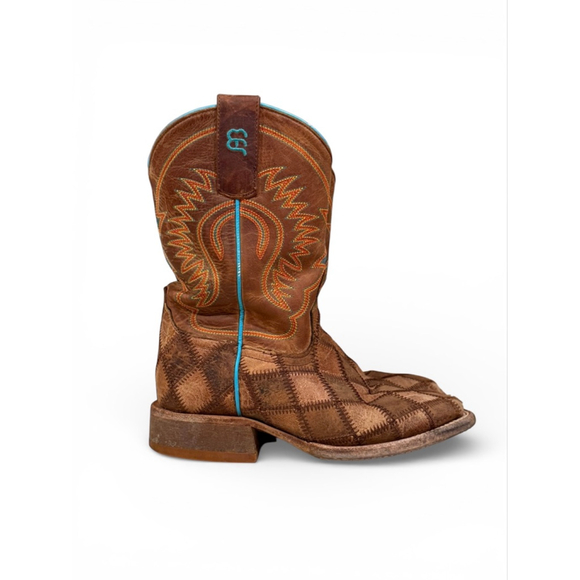 Anderson Bean Boot Company Other - Anderson Bean Horse Power Crazy Train Patchwork Kids 8” Leather Boots Sz 13
